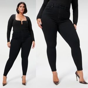 GOOD AMERICAN Always Fits Good Legs Jeans Super Stretch High Waist Black NEW